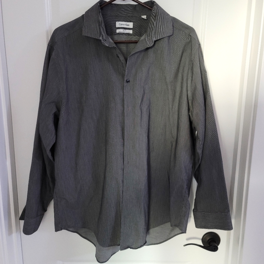 Calvin Klein Slim Fit Performance Button Up Shirt
